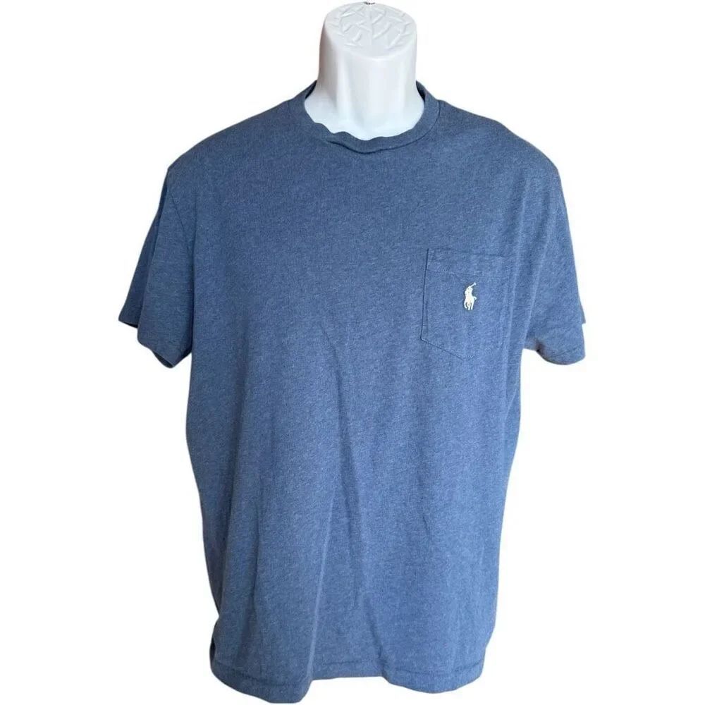 Mens Polo Ralph Lauren Classic Fit Blue Supersoft Crew Cotton Tee Shirt - Sz M